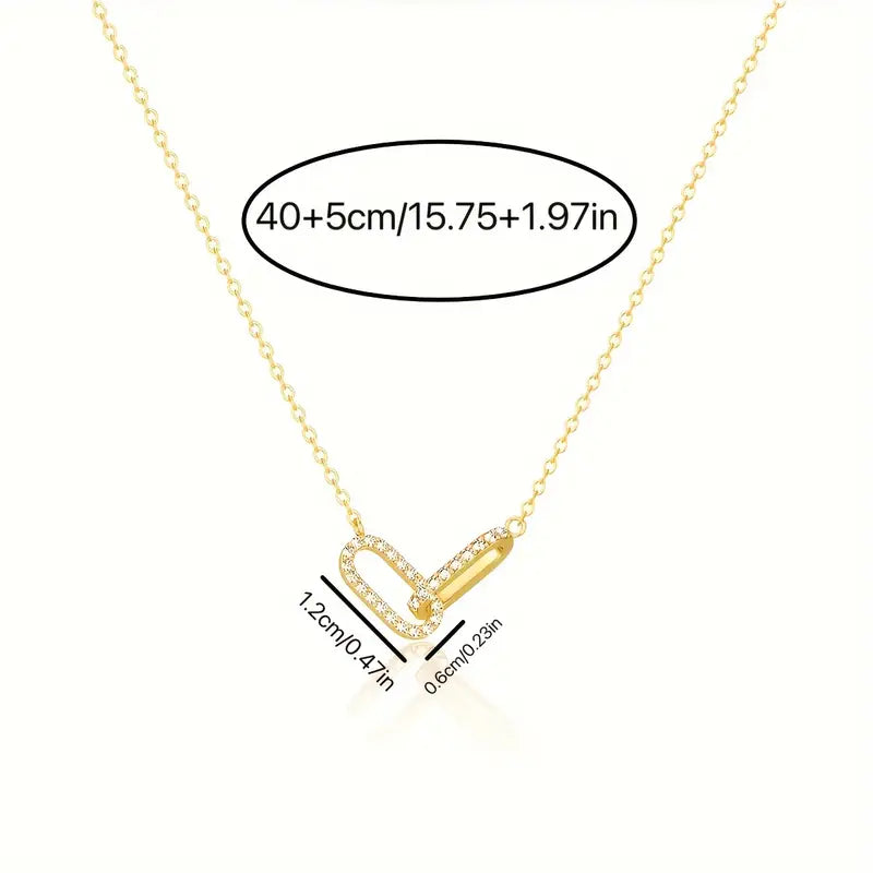14k Gold Zirconia Brooch Pendant Necklace - Women's Jewelry