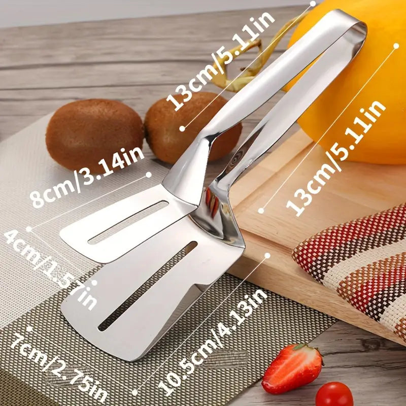 Versatile Non-Stick Stainless Steel Spatula with Clamp