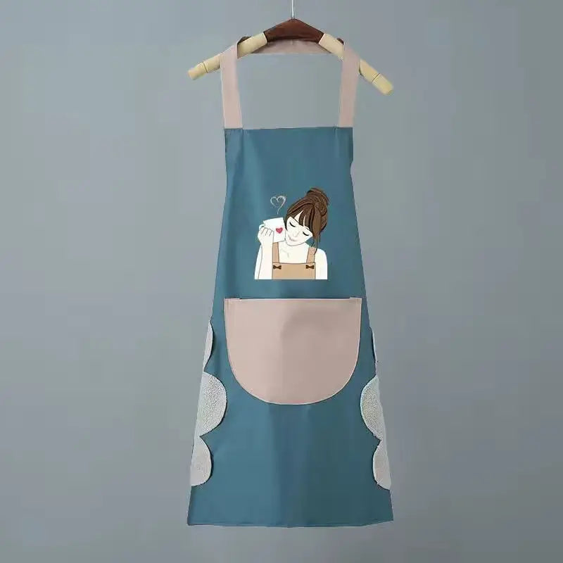 Charming Cartoon-Printed Apron - Oil-Proof
