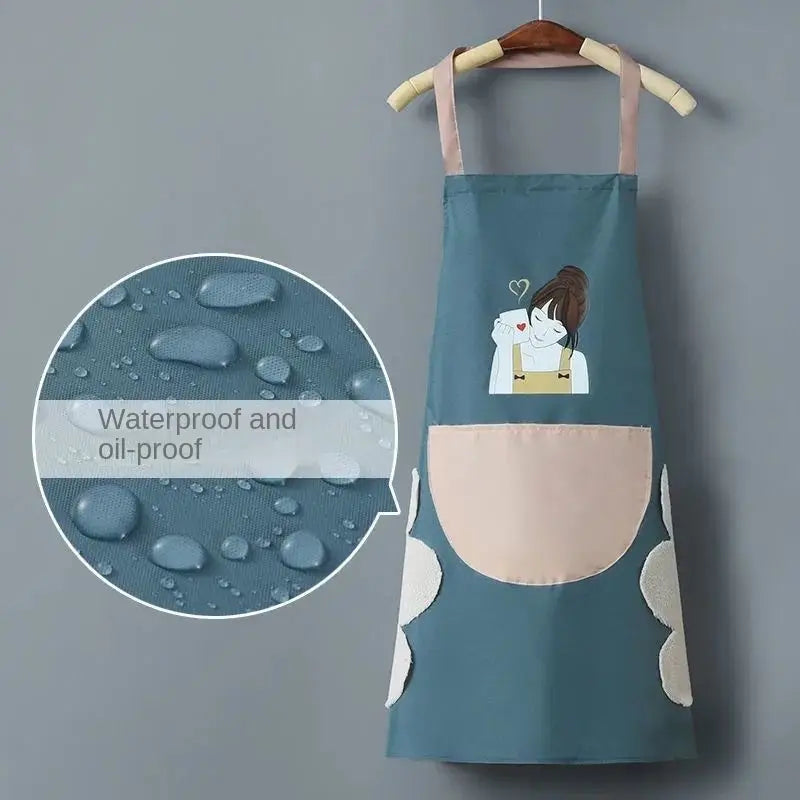 Charming Cartoon-Printed Apron - Oil-Proof