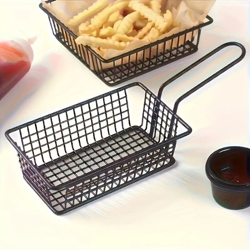 Stainless Steel Snack Basket – Appetizer Tray for Fries, Wings, Starters