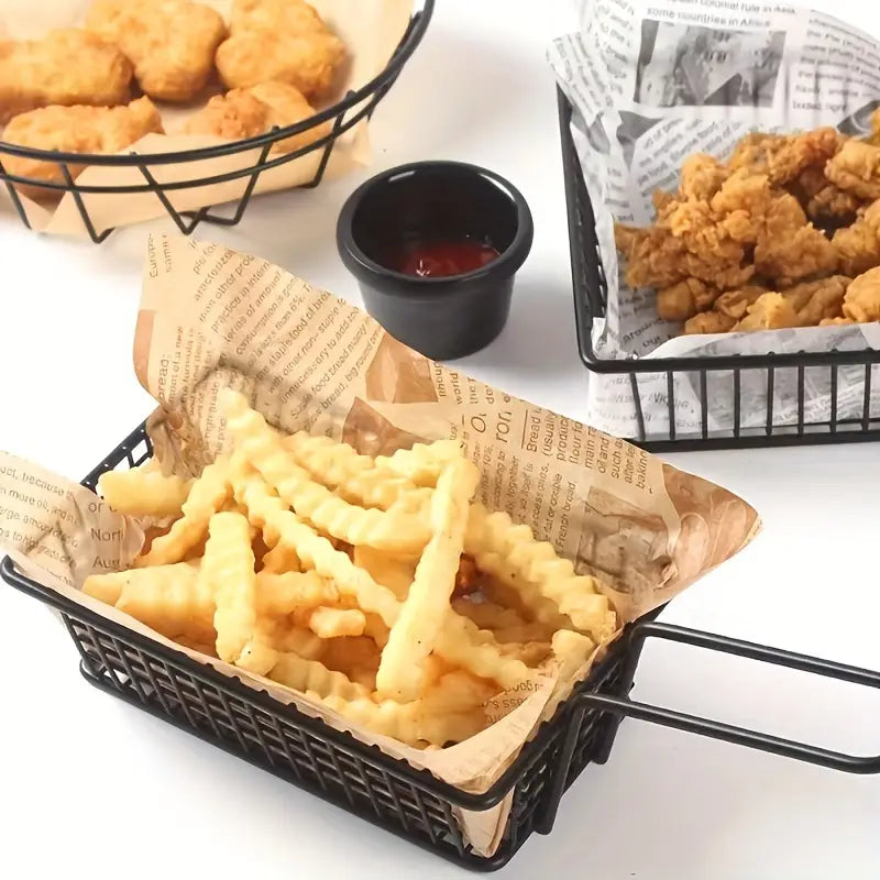 Stainless Steel Snack Basket – Appetizer Tray for Fries, Wings, Starters