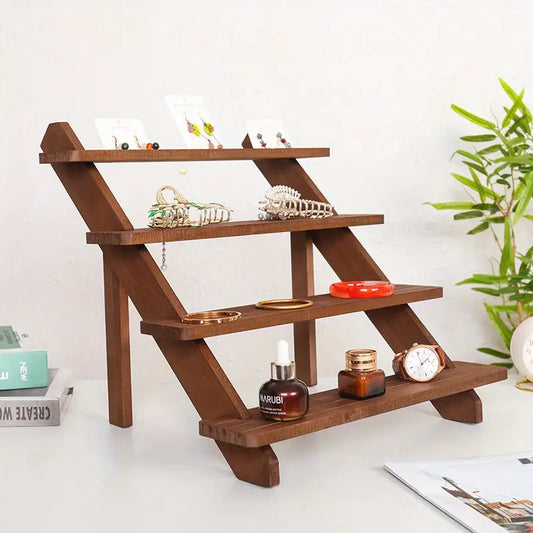 Présentoir multi-usages vintage en bois – Organisateur pour bijoux et articles de maison
