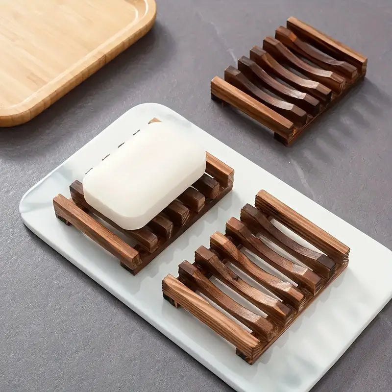 Elegante houten zeepbak met zelf-afvoerfunctie