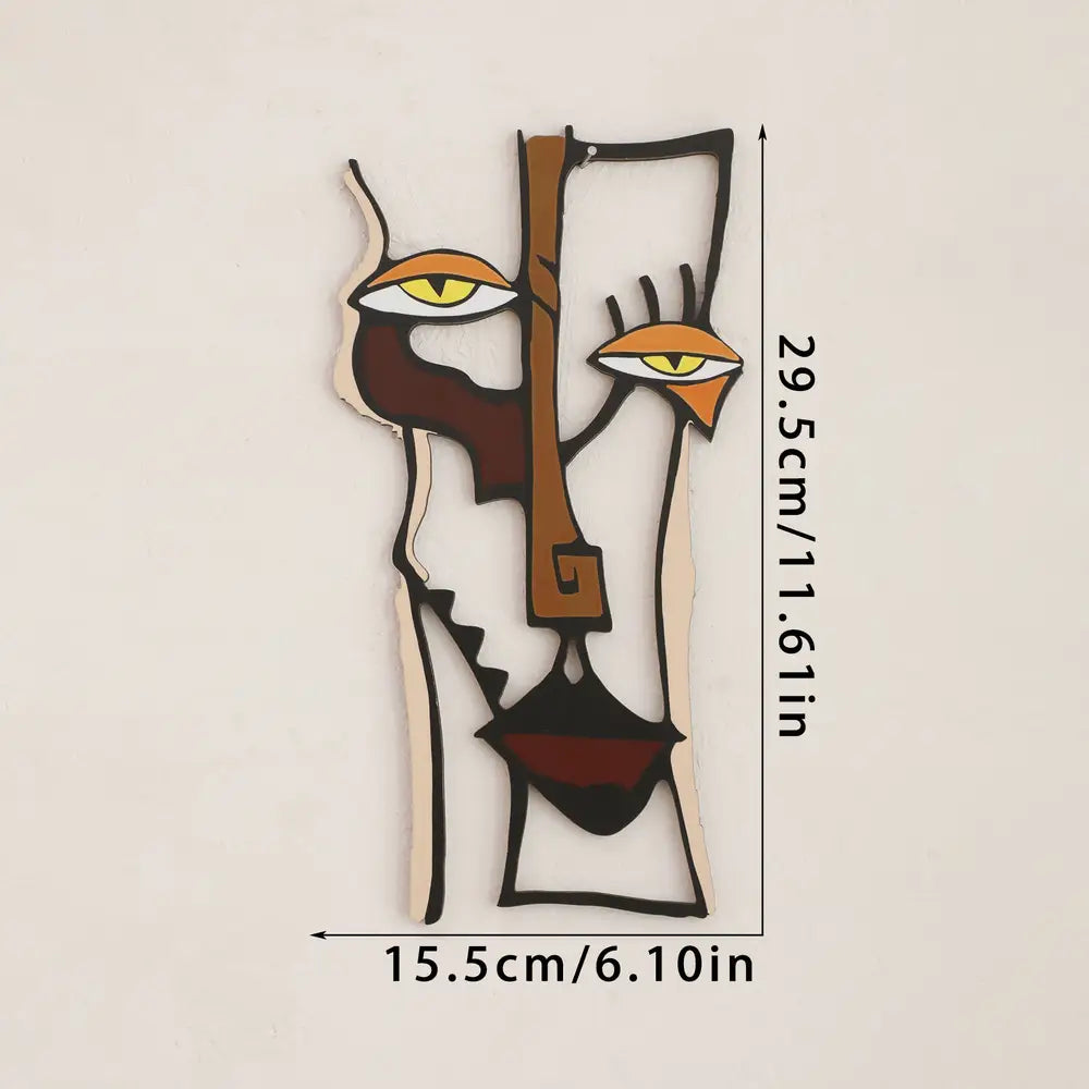 1Pc Art Deco Style Abstract Face Wall Hanging Ornament