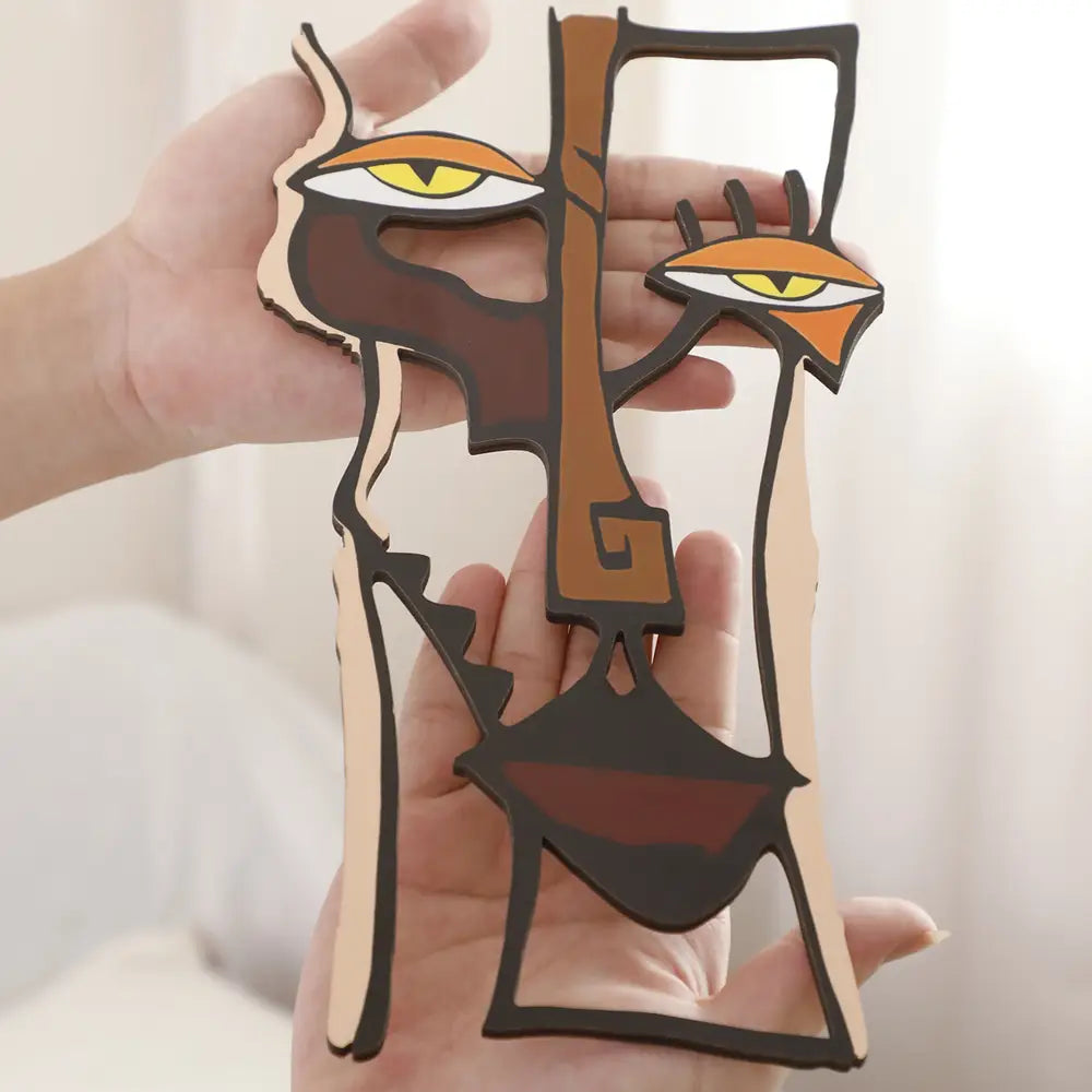 1Pc Art Deco Style Abstract Face Wall Hanging Ornament
