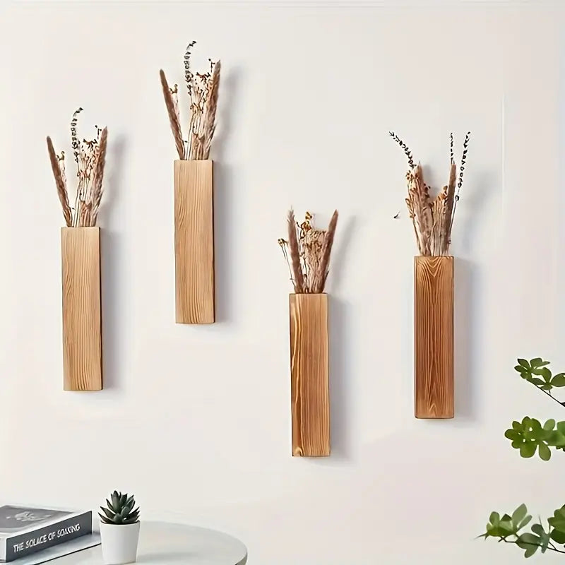 1pc Classic Wooden Wall Planter - Versatile Indoor & Outdoor Wall Decor