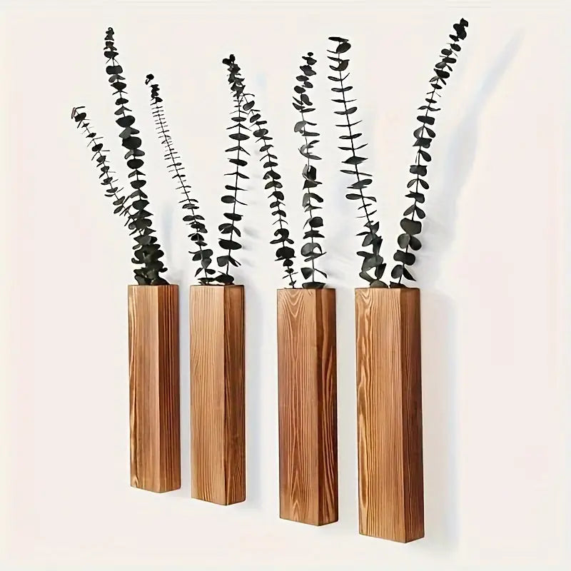 1pc Classic Wooden Wall Planter - Versatile Indoor & Outdoor Wall Decor