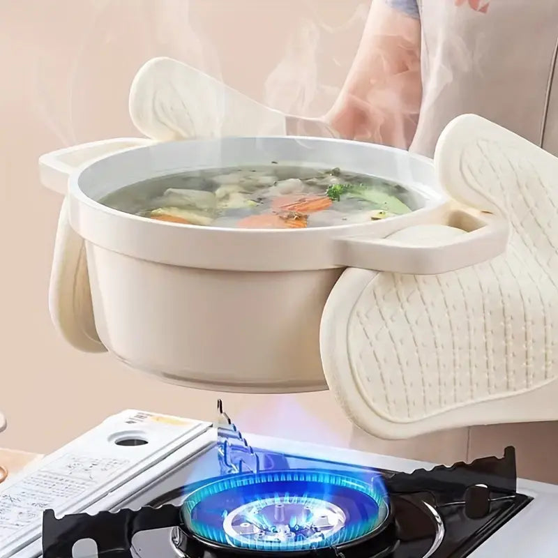 Versatile Silicone Kitchen Gloves - Heat Resistant, Waterproof & Non-Stick
