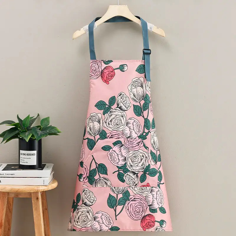 Chic Waterproof Apron with Adjustable Large Pocket