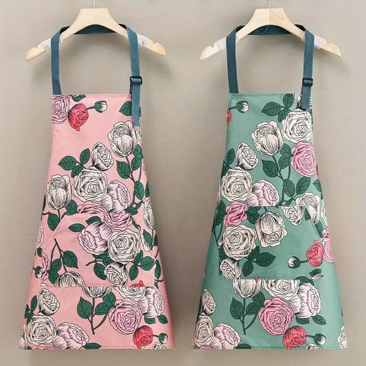 Chic Waterproof Apron with Adjustable Large Pocket