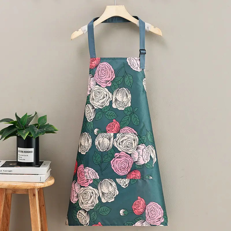 Chic Waterproof Apron with Adjustable Large Pocket