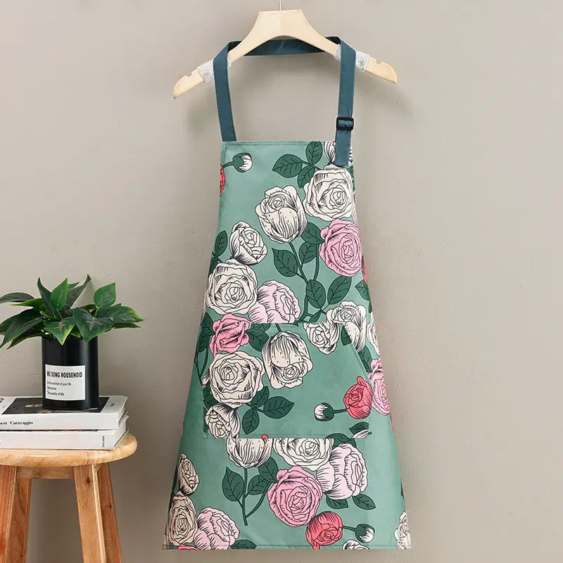 Chic Waterproof Apron with Adjustable Large Pocket