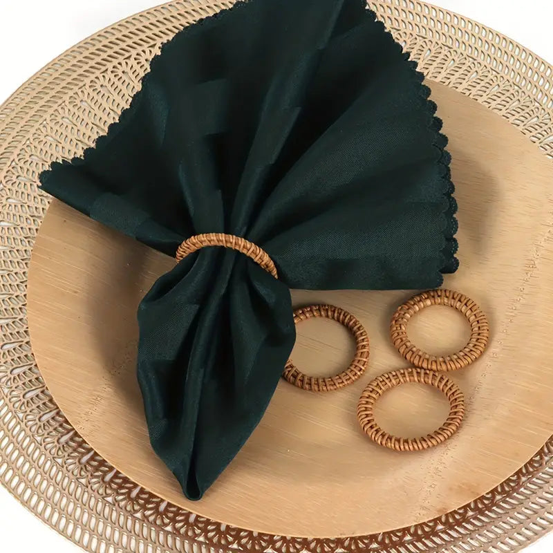6-Pack Bohemian Rattan Woven Napkin Rings