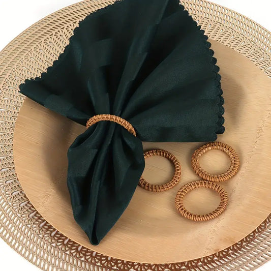 6-Pack Bohemian Rattan Woven Napkin Rings