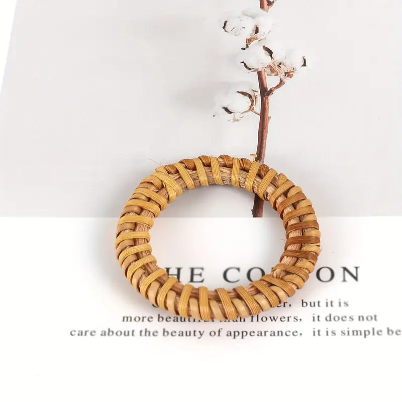 6-Pack Bohemian Rattan Woven Napkin Rings