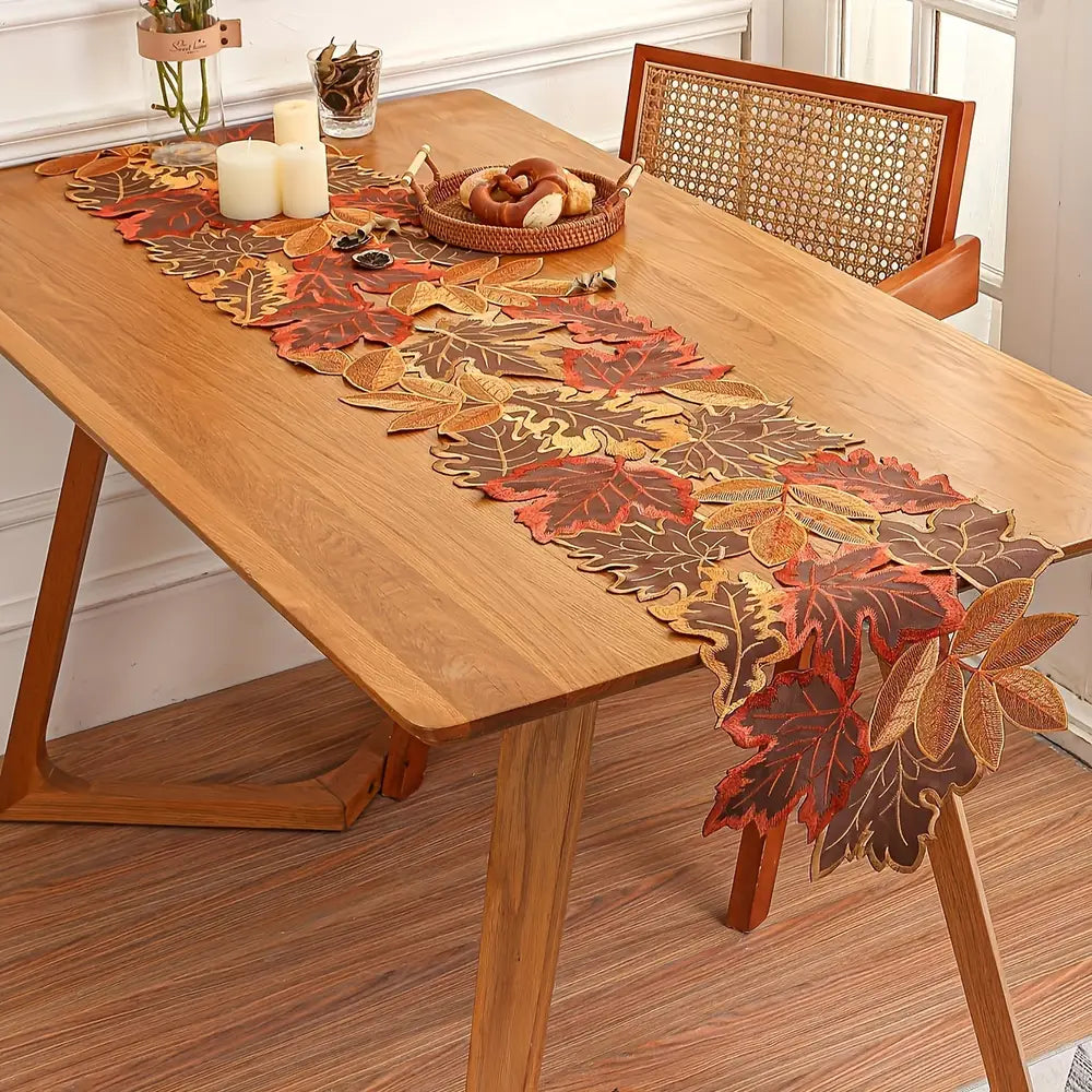 Autumn Leaves Table Runner Non-woven Fabric for Holiday Decor