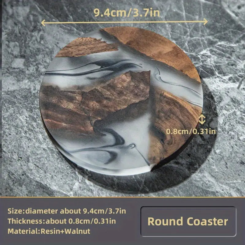 1pc, Natural, Elegant Walnut Wood Coaster