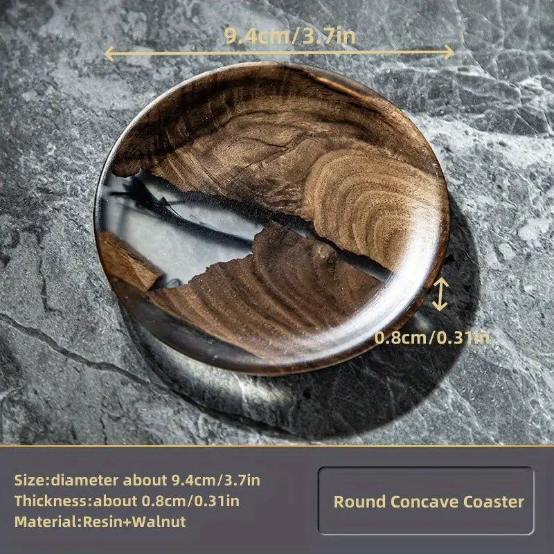 1pc, Natural, Elegant Walnut Wood Coaster