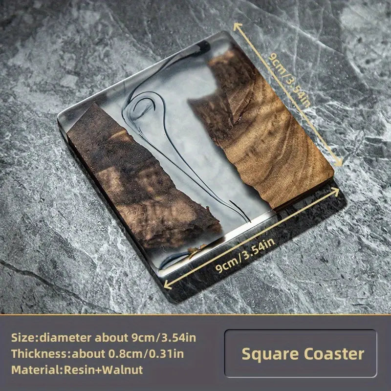 1pc, Natural, Elegant Walnut Wood Coaster