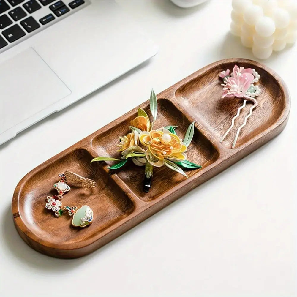 1 stuk elegante ovale houten serveerschaal - Snack-, taart- en broodplank