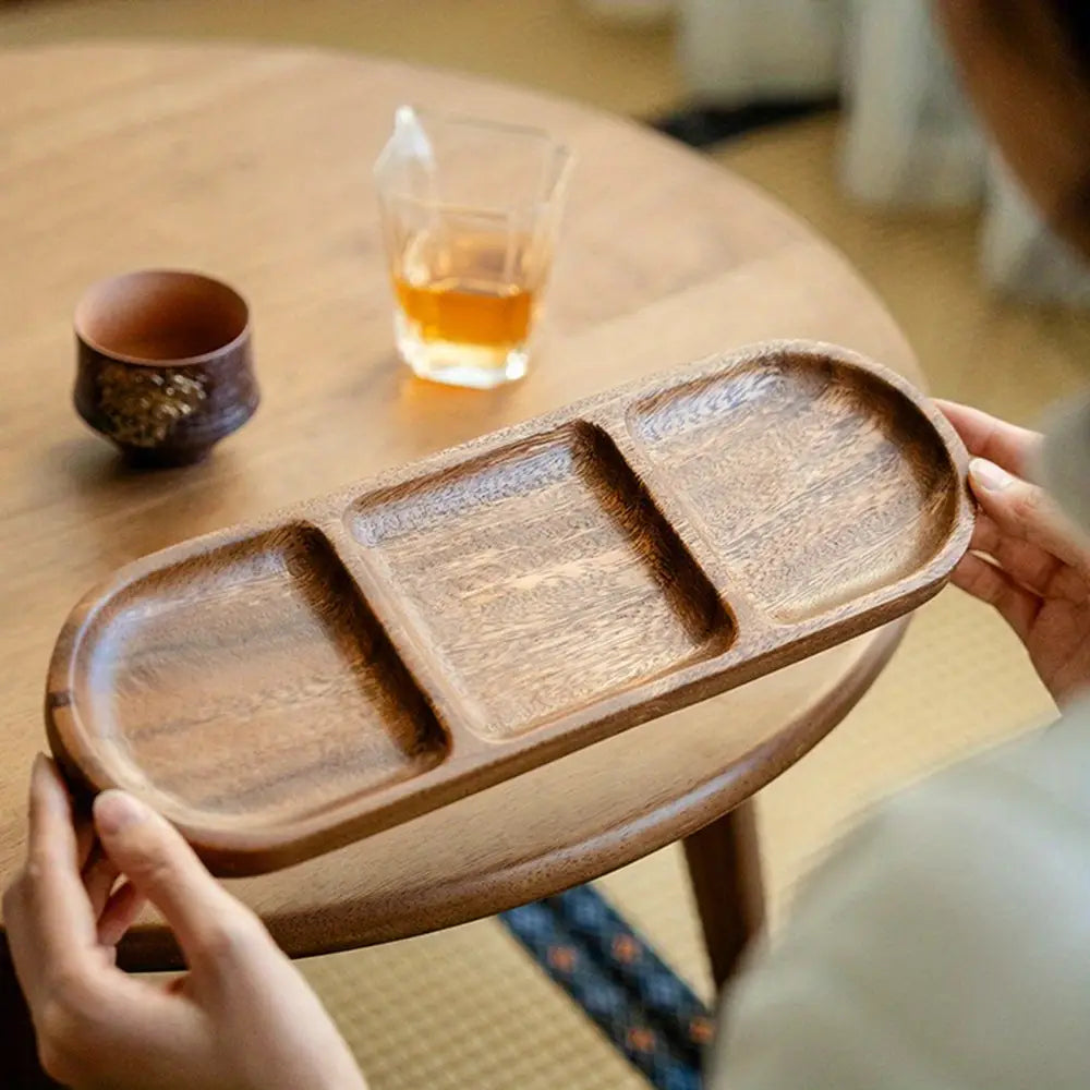 1 stuk elegante ovale houten serveerschaal - Snack-, taart- en broodplank