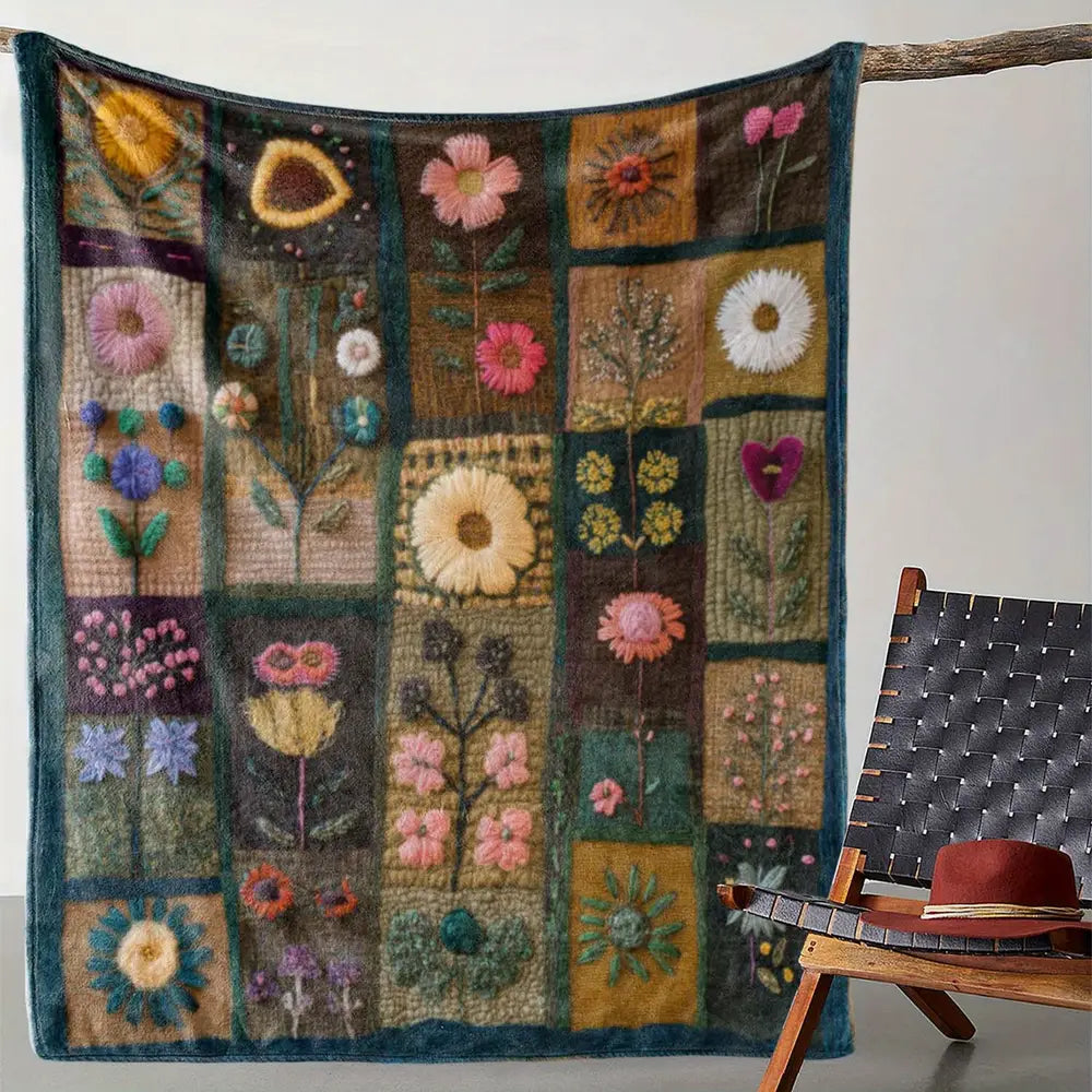 Cozy Vintage Floral Plaid Flannel Throw Blanket - Soft, Warm & Versatile