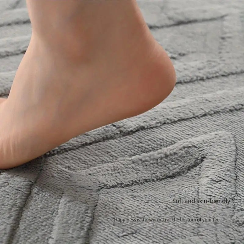 Microfiber Bath Mat: Diamond Jacquard, Non-Slip, Absorbent Rug
