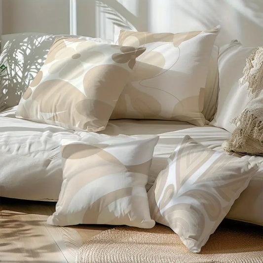 Lot de 4 housses de coussin géométriques en polyester avec fermeture éclair, 45 x 45 cm, pour la maison