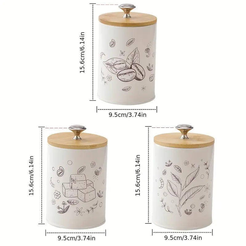 3-Pc Leakproof Food Storage Containers - Airtight Kitchen Canisters