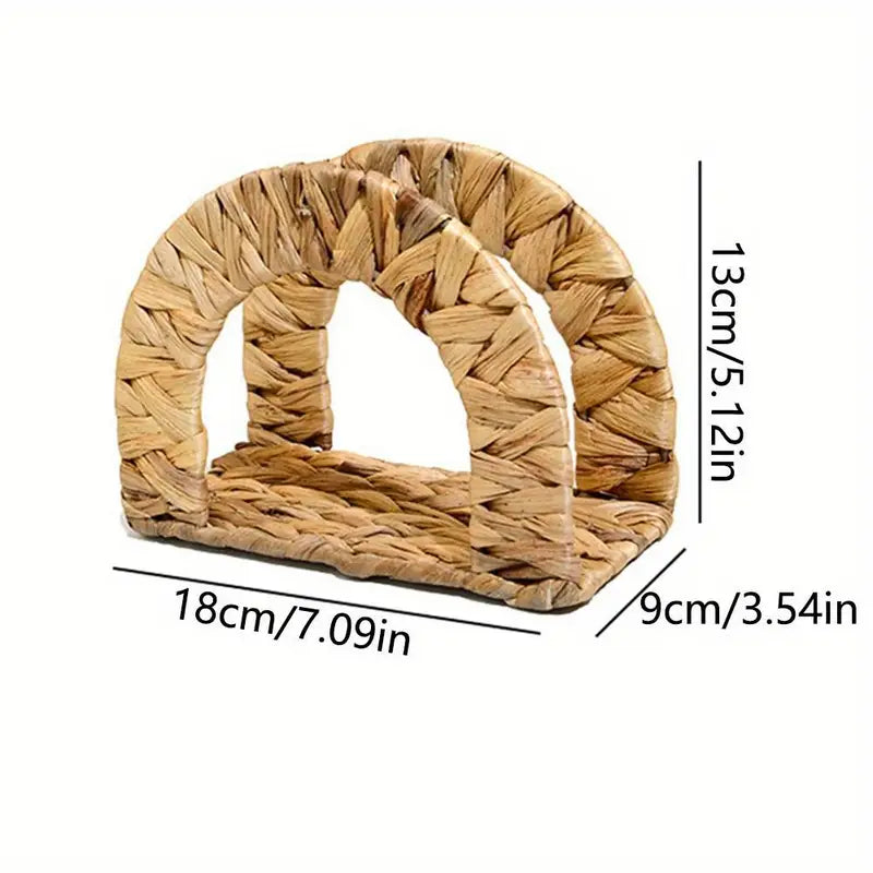 Rattan Napkin Holder - Woven, Rustic, Space-Saving Organizer