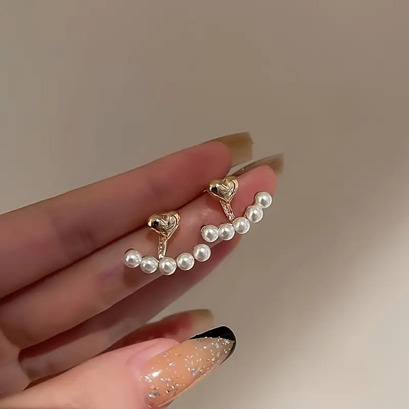 Pearl Earrings Set: Dangle Studs Women's Jewelry