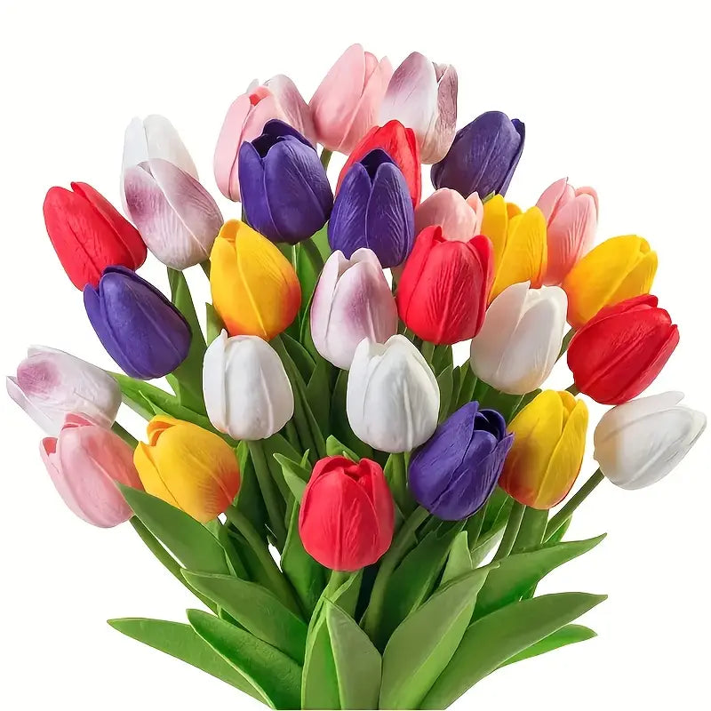 6 tulipes artificielles réalistes – Décoration de mariage et d'intérieur à faire soi-même pour fêtes et jardins