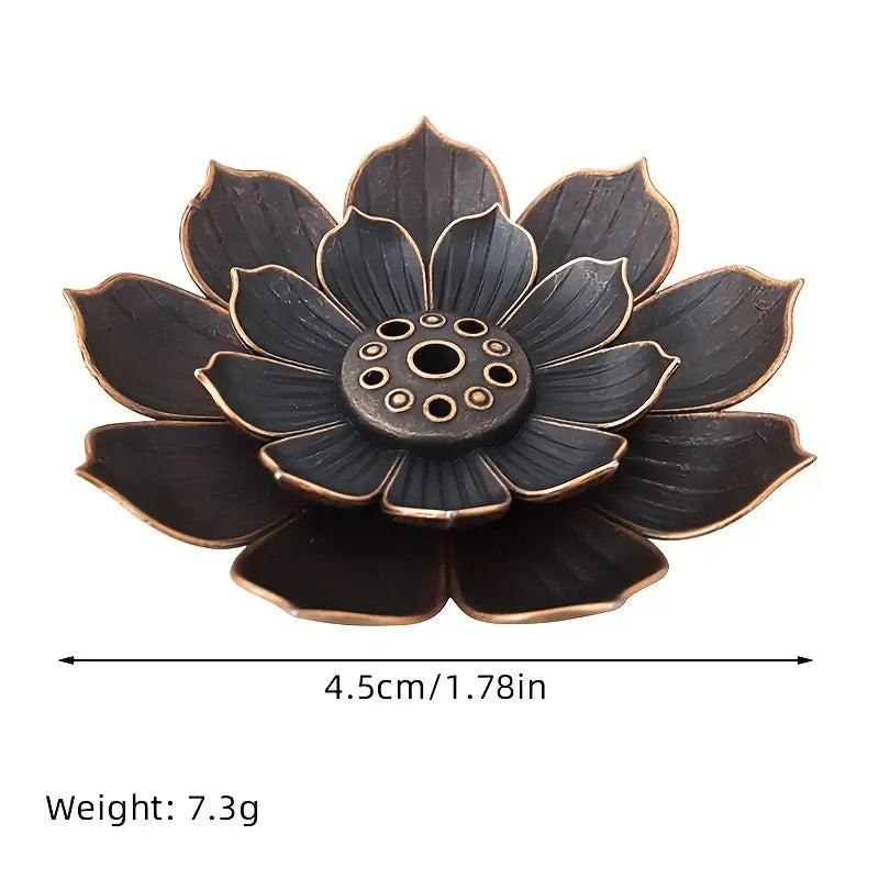 Mini support à fleurs de lotus à 2 niveaux – Décoration pour méditation, yoga et spa