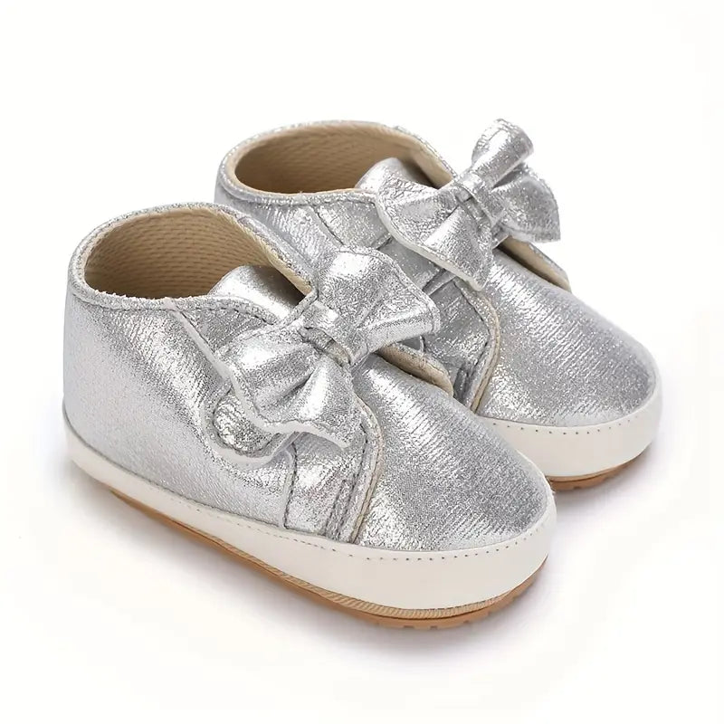 Chaussures chics à nœud pour bébé fille | Chaussures de marche souples et respirantes