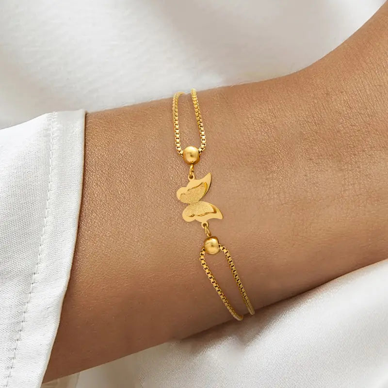Women's Stainless Steel Charm Bracelet - Hypoallergenic