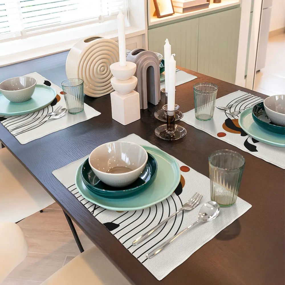 4/6 Pack Century Placemats, Abstract Bohemian Design