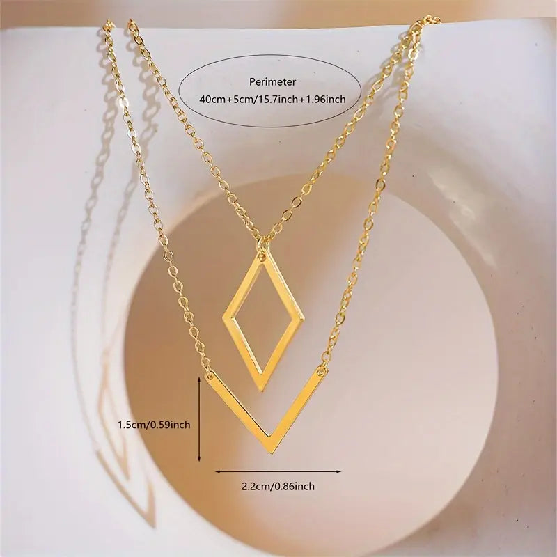 Elegante V-vormige geometrische hangerketting