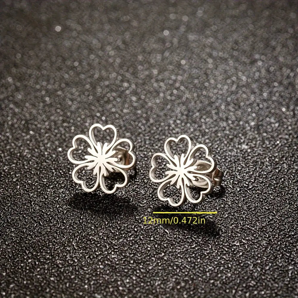 Chic Plum Blossom Stud Earrings