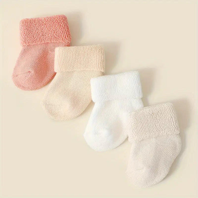 4-8 Pairs Cozy Cotton Crew Socks | Warm & Thick Winter Socks for Boys & Girls
