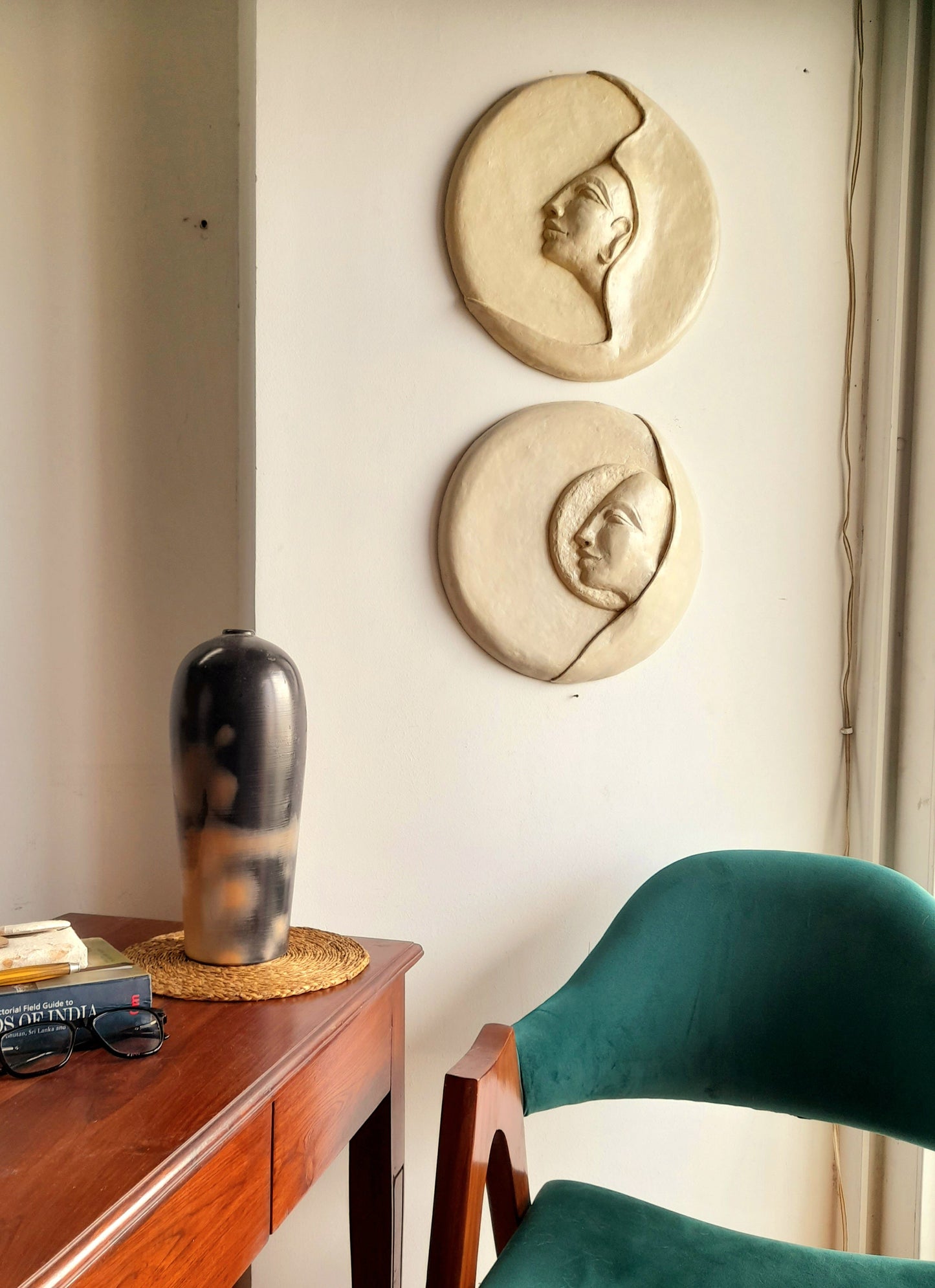 Papier-mache wall plate-Serene
