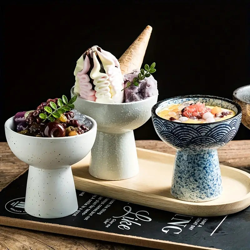 Vintage Ceramic Dessert Bowl – Elevated Microwave-Safe Treat Cup