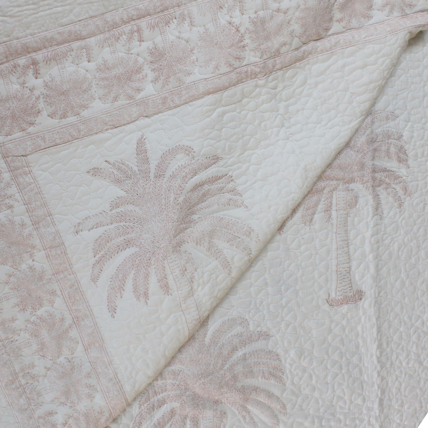 Bedsheet | Handblock Cotton Quilted | 3 Pc Set