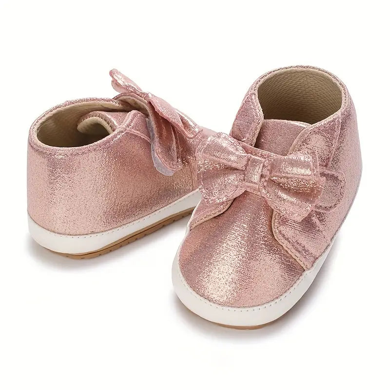 Chaussures chics à nœud pour bébé fille | Chaussures de marche souples et respirantes