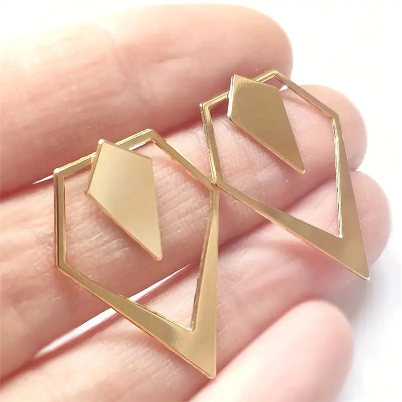 French-Inspired Geometric Arrow Stud Earrings – Nickel-Free Brass Jewelry for Any Occasion