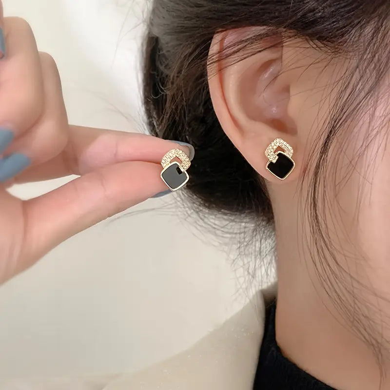 Boucles d'oreilles à tige en strass – Bijoux élégants en alliage pour femmes, tenues décontractées et de loisirs
