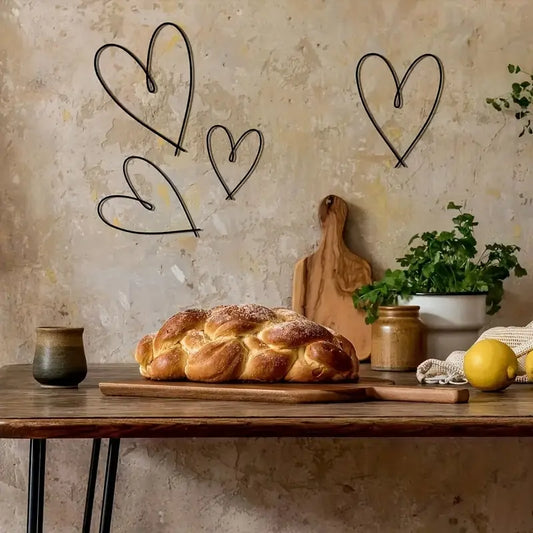 4pcs Metal Heart Wall Art Decor