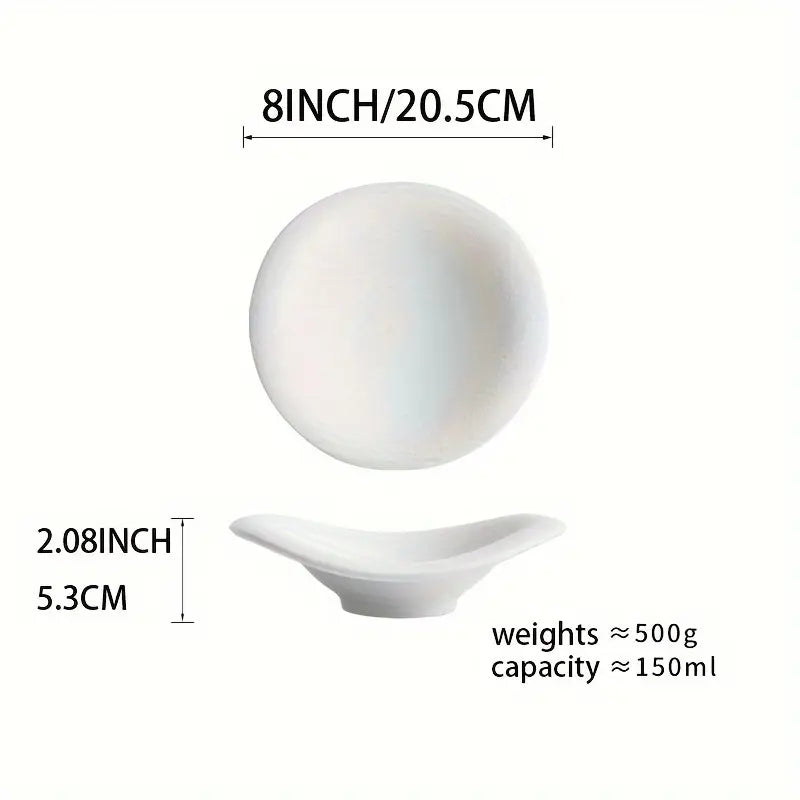1pc CMYD Studio Ceramic Oval Plate, Creative Irregular Shape