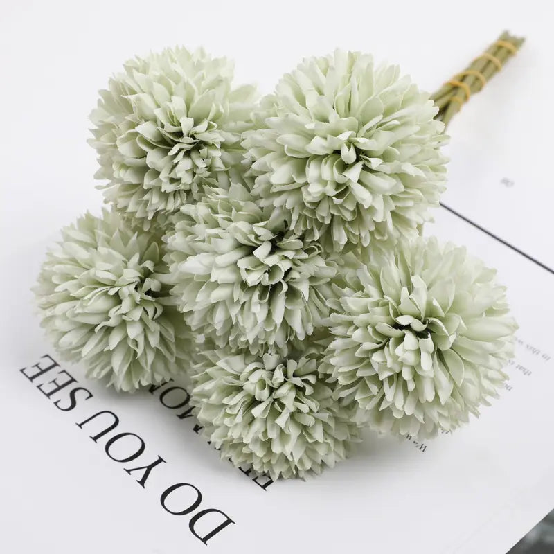 Bouquet de pissenlits artificiels et de chrysanthèmes Pong, 5 pièces – Décoration de table pour mariage et maison