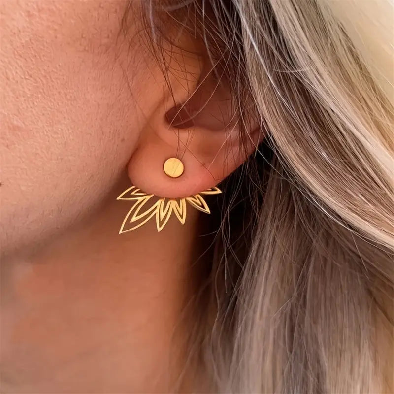 Elegant Minimalism-Inspired Petal Jacket Earrings